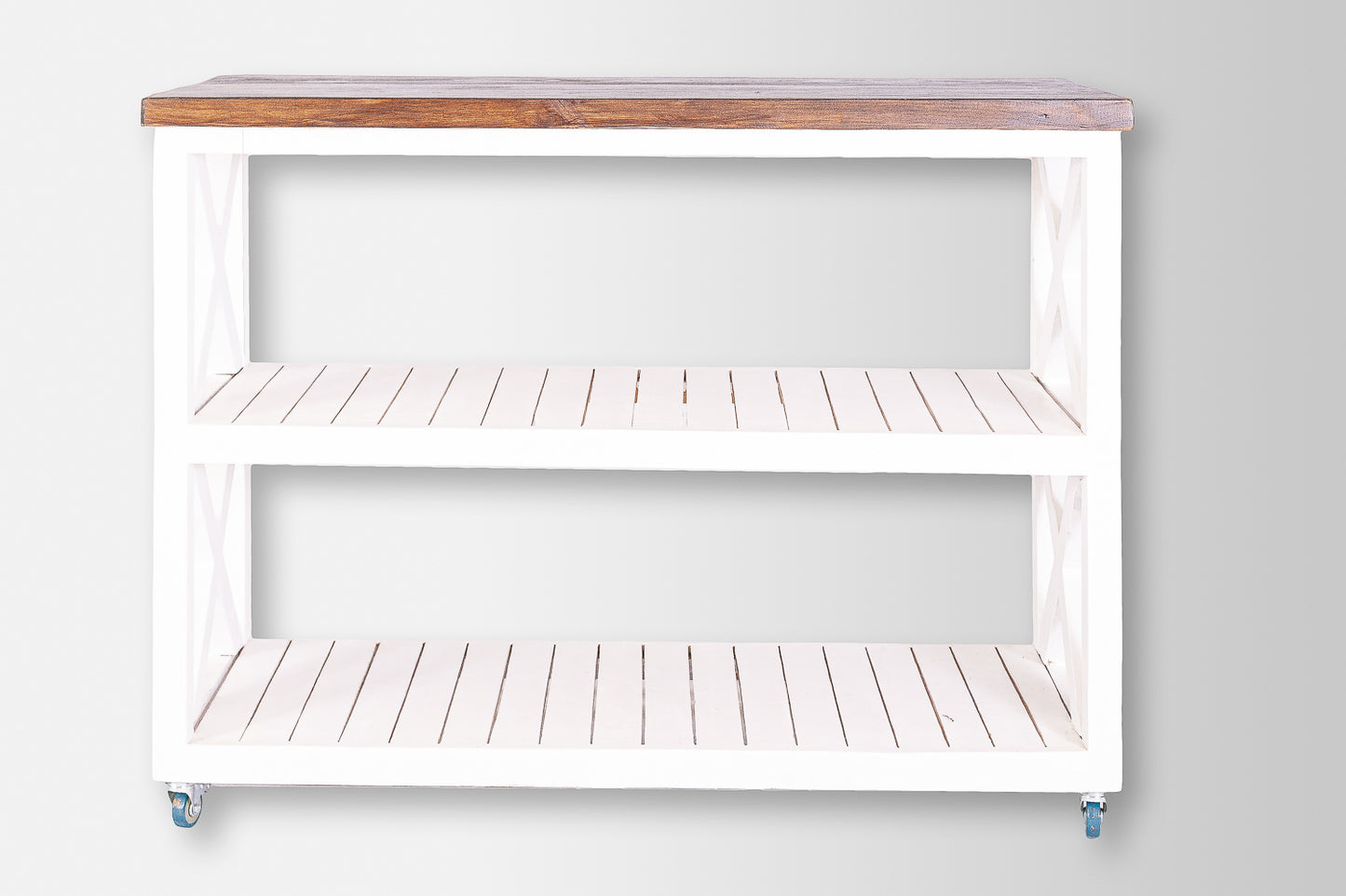 White Farmhouse X-Frame Console Table