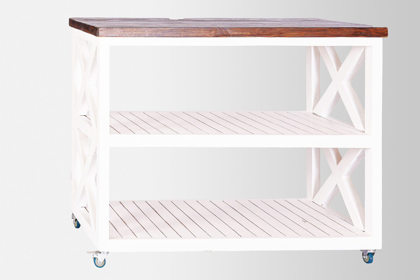 White Farmhouse X-Frame Console Table